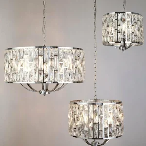 Clearance Searchlight Suspension Bijou abat-jour verre cristal, Ø 44 cm