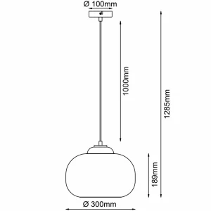 Discount Brilliant Suspension Blop en verre, verte