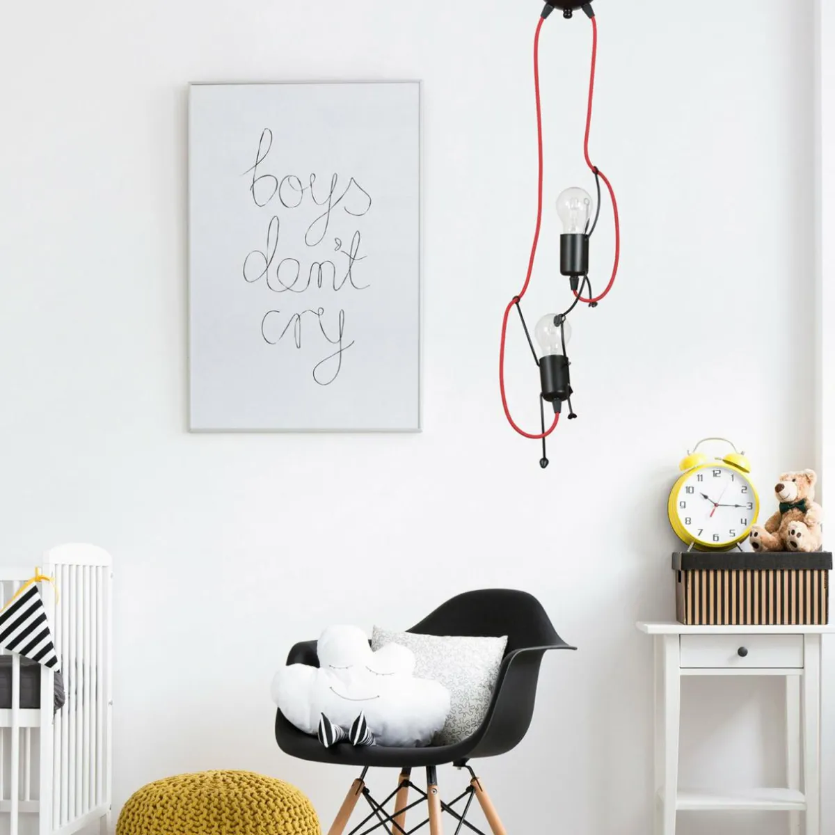 suspension_bobi__en_noir_cble_rouge___lampes_0.webp Best Sale EMIBIG LIGHTING Suspension Bobi 2 en noir, câble rouge, à 2 lampes