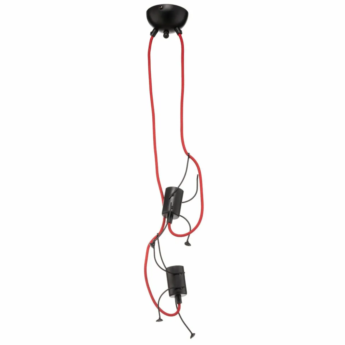 suspension_bobi__en_noir_cble_rouge___lampes_1.webp Best Sale EMIBIG LIGHTING Suspension Bobi 2 en noir, câble rouge, à 2 lampes