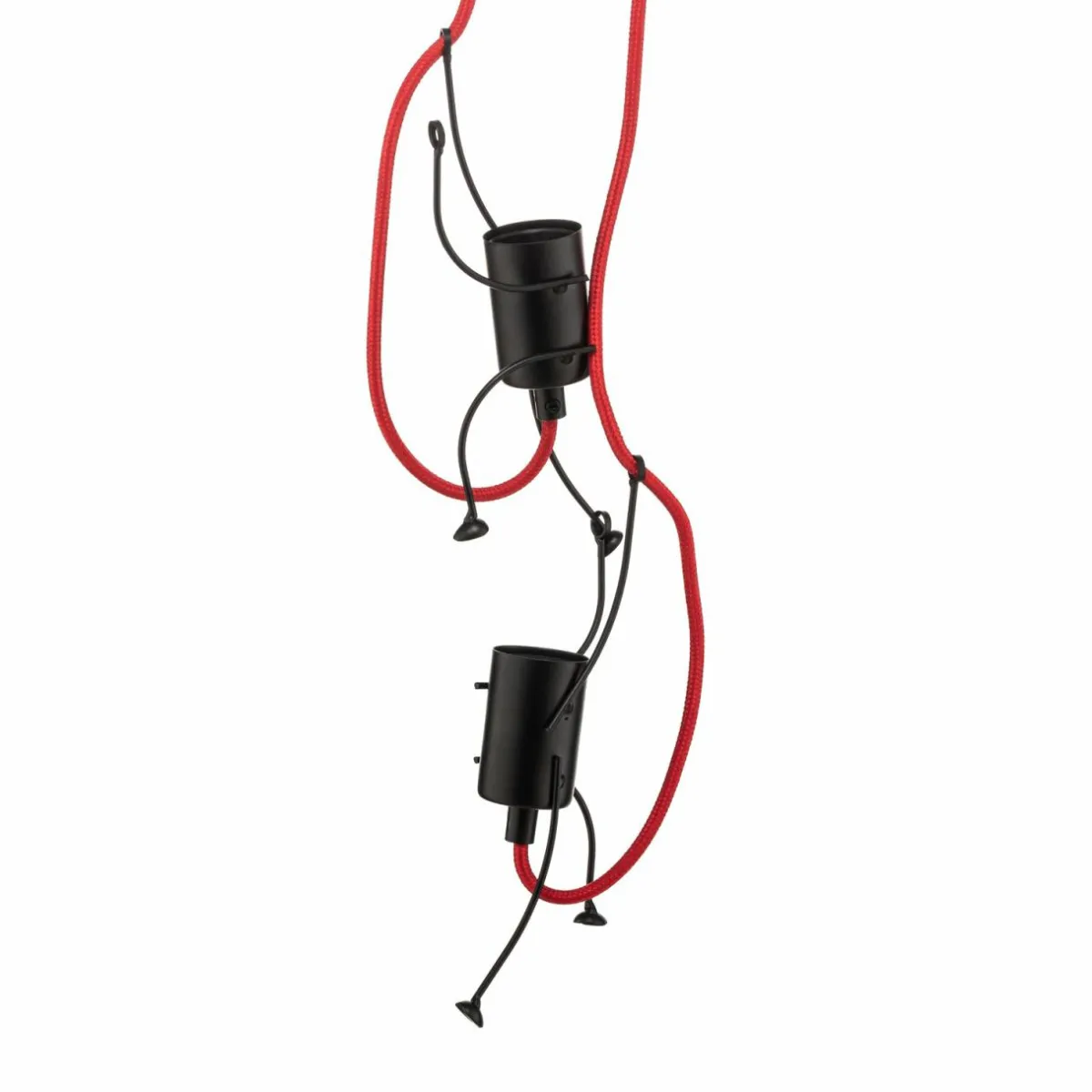 suspension_bobi__en_noir_cble_rouge___lampes_2.webp Best Sale EMIBIG LIGHTING Suspension Bobi 2 en noir, câble rouge, à 2 lampes