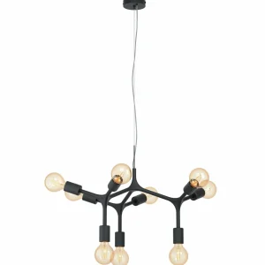 Outlet EGLO Suspension Bocadella 1 en noir, à 9 lampes