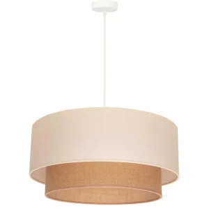 Store Duolla Suspension Boho Ø 60 cm 1 lampe écru/jute brun