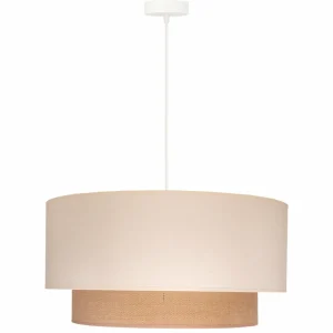 Store Duolla Suspension Boho Ø 60 cm 1 lampe écru/jute brun