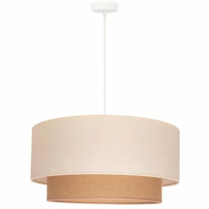 Store Duolla Suspension Boho Ø 60 cm 1 lampe écru/jute brun