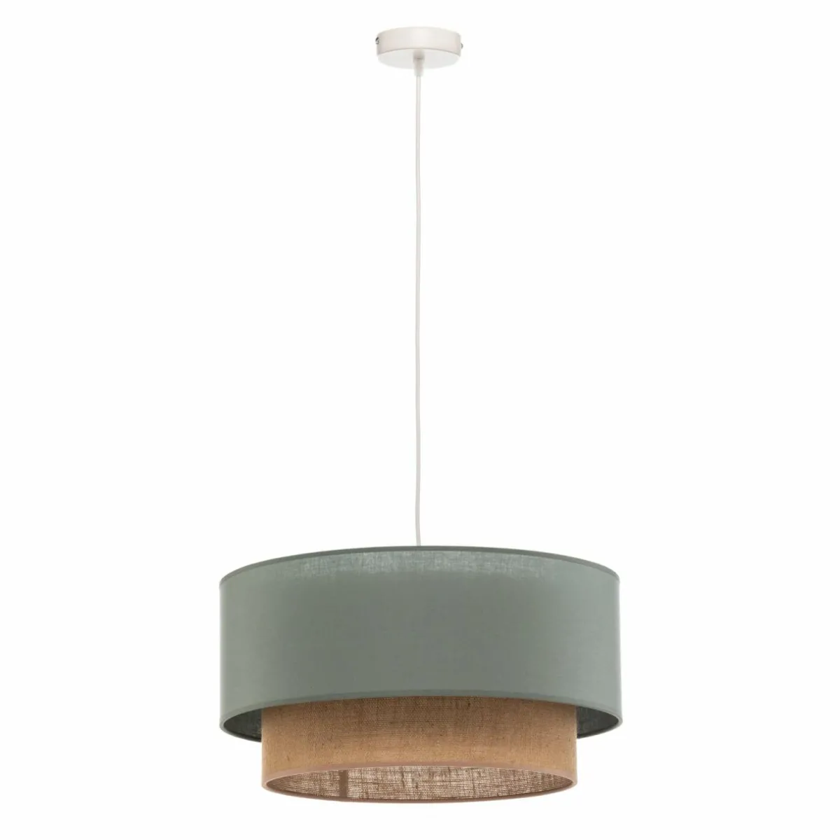 suspension_boho__cm__lampe_vert_saugejute_1.webp Best Sale Duolla Suspension Boho Ø 45 cm 1 lampe vert sauge/jute