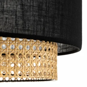 Outlet TK Lighting Suspension Boho, noire/rotin Ø 38 cm
