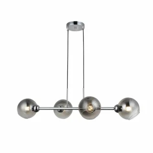 Cheap Lucea Suspension Bolet, linéaire, chromée, à 4 lampes