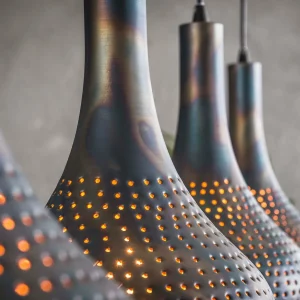 Fashion Zijlstra Suspension Bombur à quatre lampes, noire/brune