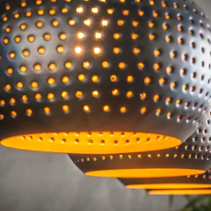 Fashion Zijlstra Suspension Bombur à quatre lampes, noire/brune