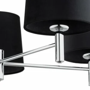 Store Argon Suspension Bono, à cinq lampes, chromée/noire
