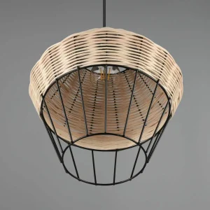 Clearance Reality Leuchten Suspension Borka, à 1 lampe, Ø 30 cm, Natur
