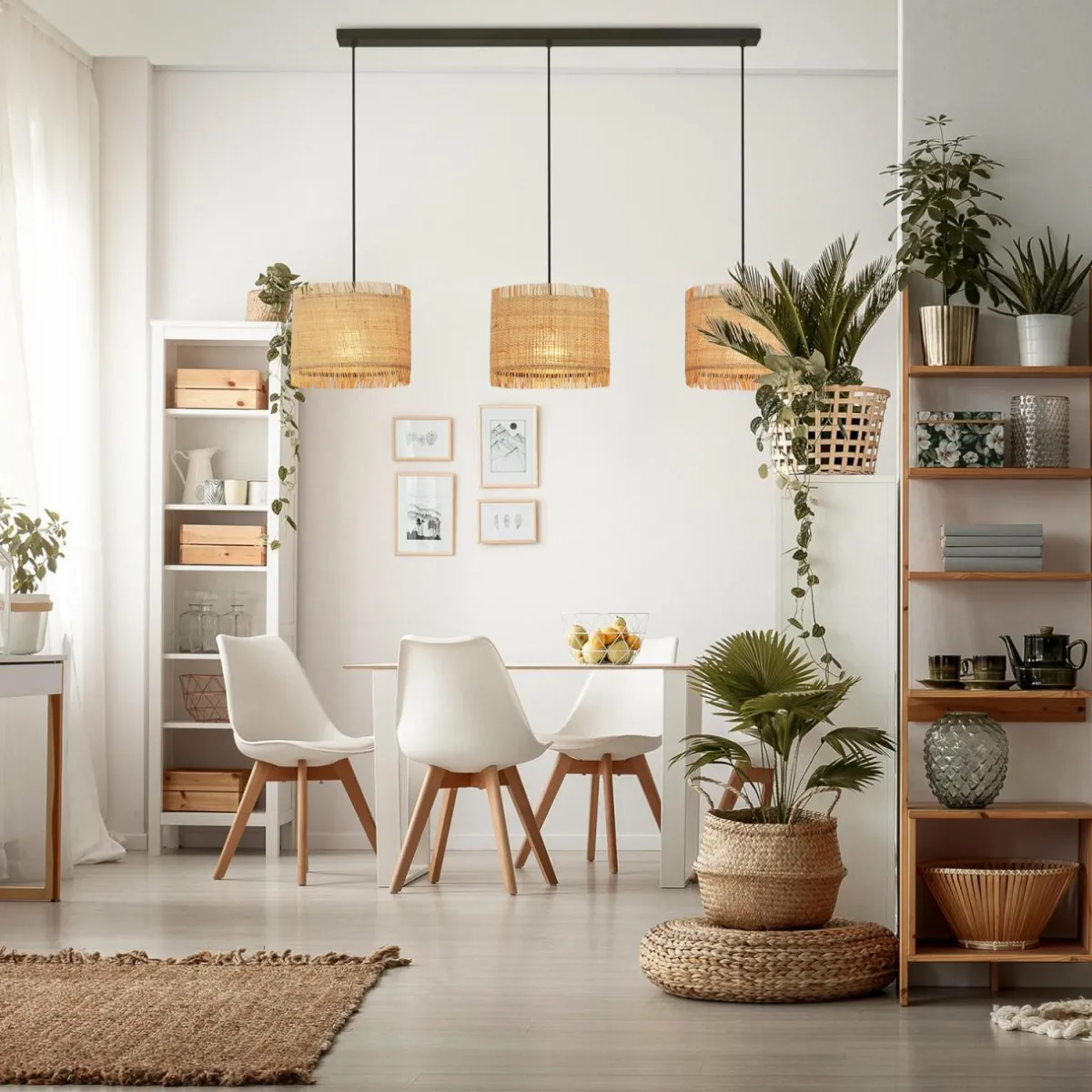 suspension_borra__lampes_couleur_naturelle_paille_0.webp Clearance Briloner Suspension Borra, 3 lampes, couleur naturelle, paille