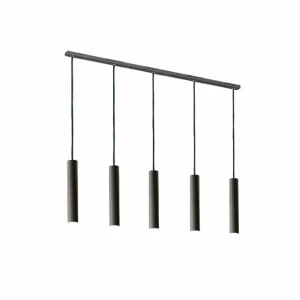 New Argon Suspension Brenta, anthracite, acier longueur 110 cm à 5 lampes