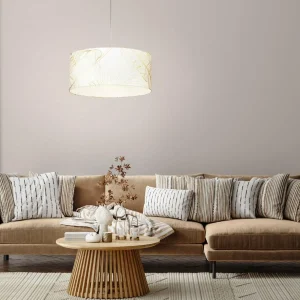 Best Sale EGLO Suspension Bucamaranga blanc avec impression de motifs de feuilles