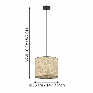 Best Sale EGLO Suspension Butterburn, Ø 36 cm, beige/vert, tissu