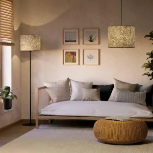 Best Sale EGLO Suspension Butterburn, Ø 36 cm, beige/vert, tissu