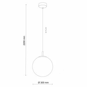 Clearance TK Lighting Suspension Cadix en verre, à 1 lampe, Ø 30 cm