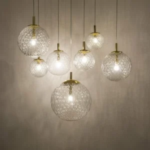 Store TK Lighting Suspension Cadix en verre, à 7 lampes