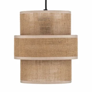 Best TK Lighting Suspension Calisto, Jute, brun naturel, à 1 lampe, Ø 20 cm