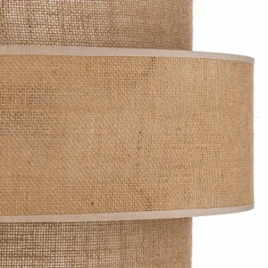 Cheap TK Lighting Suspension Calisto, Jute, brun naturel, 3 lampes, Ø 50 cm