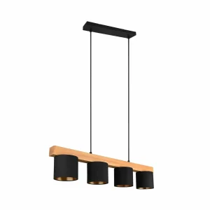 Cheap Reality Leuchten Suspension Cameron, à quatre lampes, noire