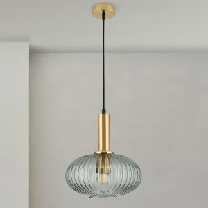 Best Sale ORION Suspension Carneval, laiton vieilli/gris fumée, Ø 25 cm, verre