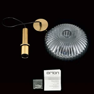 Best Sale ORION Suspension Carneval, laiton vieilli/gris fumée, Ø 25 cm, verre