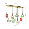 Online ORION Suspension Carneval, multicolore, longueur 140 cm, verre, 8 lampes