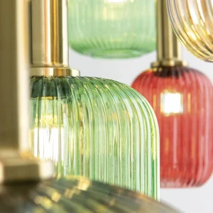 Online ORION Suspension Carneval, multicolore, longueur 140 cm, verre, 8 lampes