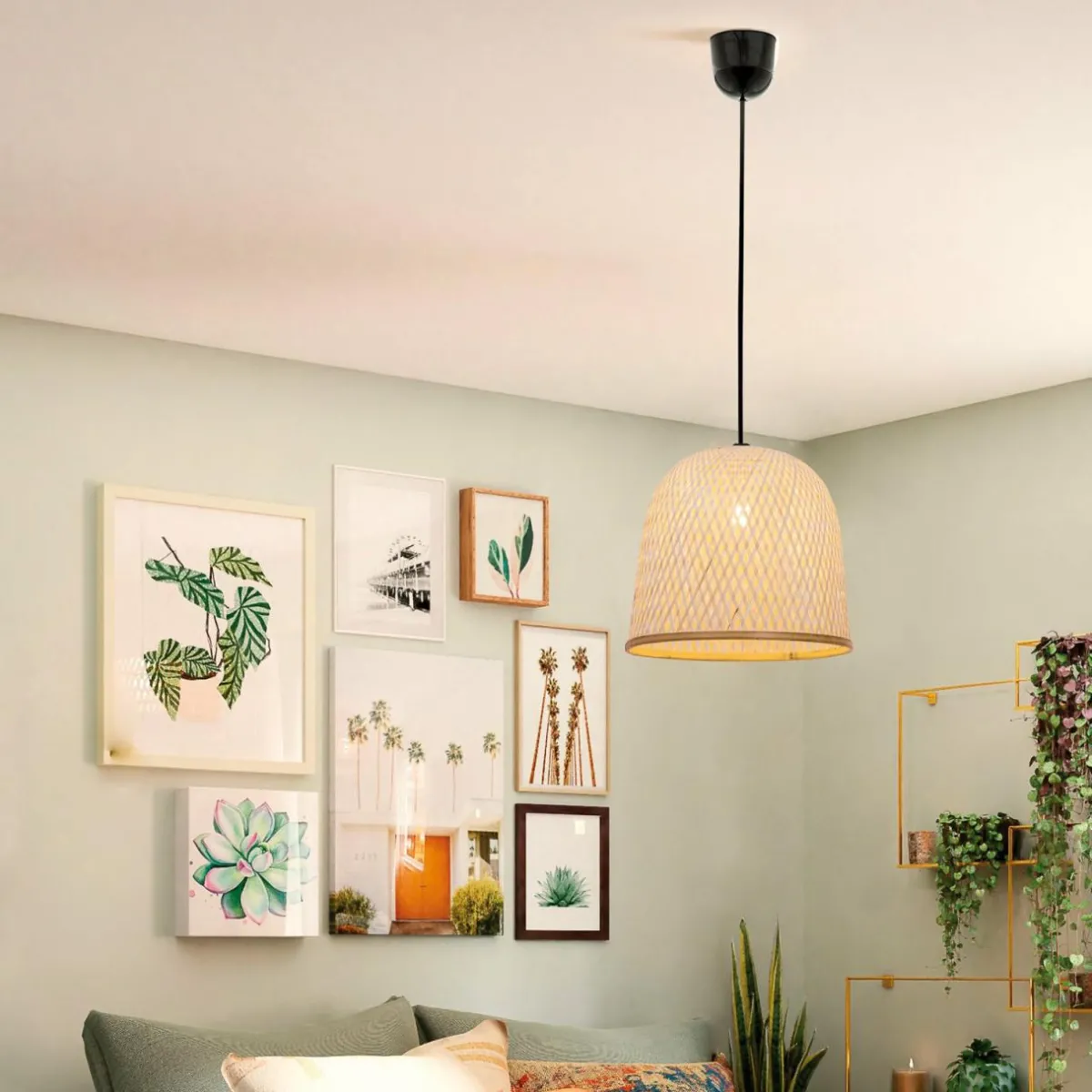 suspension_casper_abatjour_rotin___cm_1.webp Best Sale Viokef Suspension Casper, abat-jour rotin, Ø 35 cm
