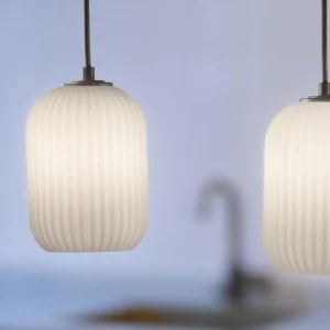 Shop Markslöjd Suspension Cava, couleur acier, à 3 lampes, verre