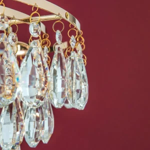Outlet ORION Suspension Celeste cristaux K9, dorée, 9 l