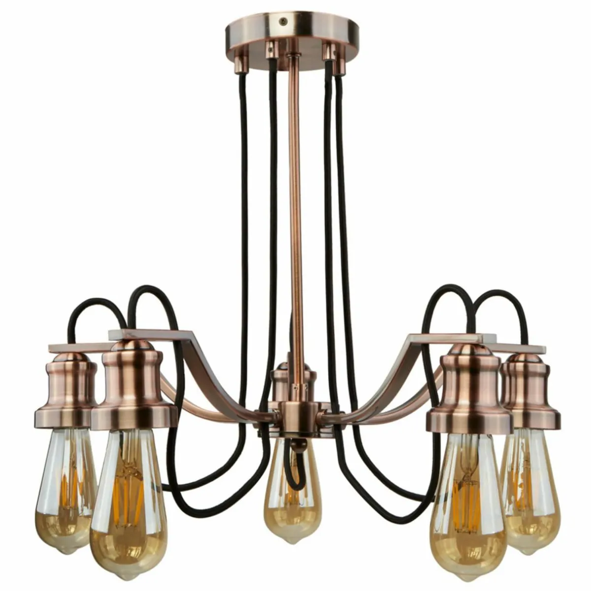 suspension_celi__lampes_cuivre__lancienne_0.webp Store Searchlight Suspension Celi 5 lampes, cuivre à l’ancienne