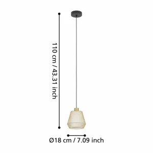 Cheap EGLO Suspension Ciudadela, noir/laiton