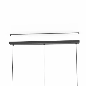 Store EGLO Suspension Ciudadela, noir/laiton, à 3 lampes