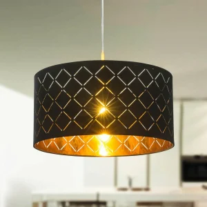 Discount Globo Suspension Clark, noir/doré, Ø 40 cm