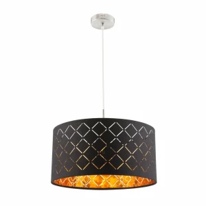 Discount Globo Suspension Clark, noir/doré, Ø 40 cm