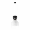 Store Lamkur Lighting Suspension Clementine, blanc/noir, 1 lampe, E27