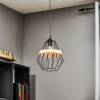 Cheap Eko-Light Suspension Cliff, 1 abat-jour cage avec bande bois