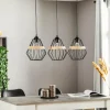 Flash Sale Eko-Light Suspension Cliff, 3 abat-jour cage avec bande bois