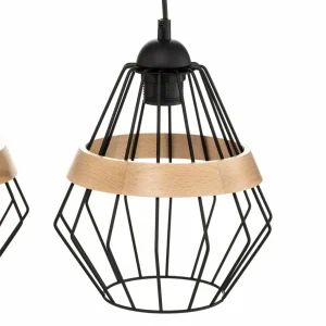 Flash Sale Eko-Light Suspension Cliff, 3 abat-jour cage avec bande bois