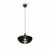Discount Trio Lighting Suspension Colino en lamelles de bois, noire