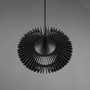 Discount Trio Lighting Suspension Colino en lamelles de bois, noire
