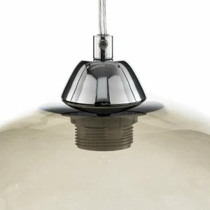 Outlet SOLLUX LIGHTING Suspension Colour, abat-jour verre gris graphite