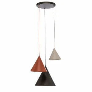 Outlet TK Lighting Suspension Cono, à 3 lampes, ronde, multicolore, tailles mélangées