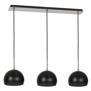 Store Luminex Suspension Cool, à 3 lampes allongée, noire