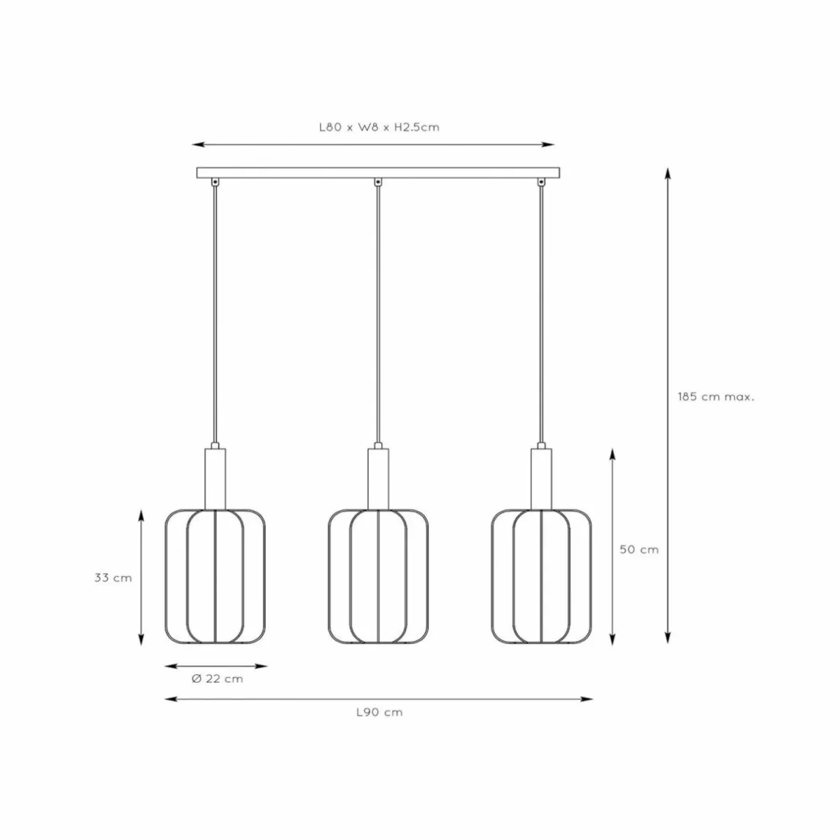 suspension_corina_noir___lampes_e_0.webp Sale Lucide Suspension Corina, noir, à 3 lampes, E27