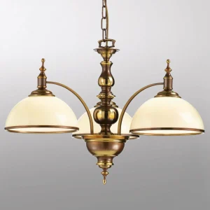 Store Cremasco Suspension Corola à aspect antique 3 lampes