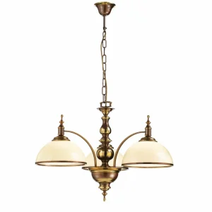 Store Cremasco Suspension Corola à aspect antique 3 lampes